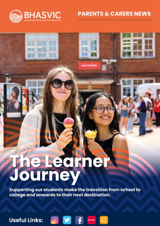 Parents' & Carers' News Summer 2021 front cover and link to the PDF