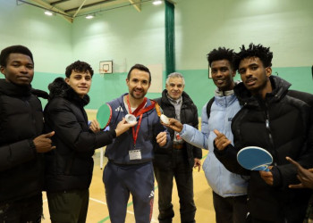 BHASVIC ESOL students pose with Paralympic champion Will Bayley